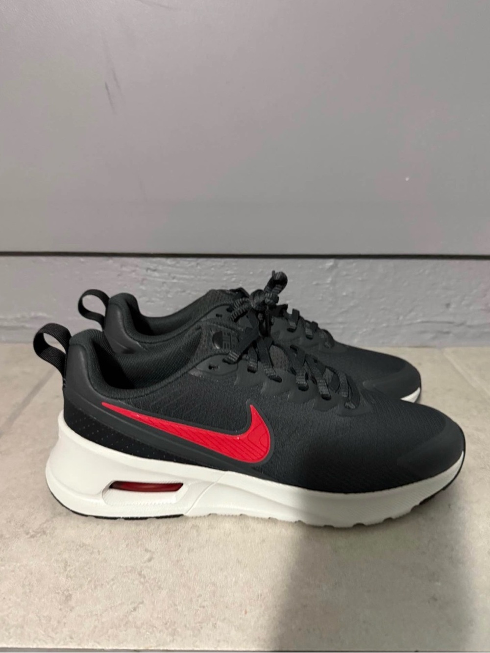 Nike Air Max- Black Sneakers with Red Swoosh NWOT